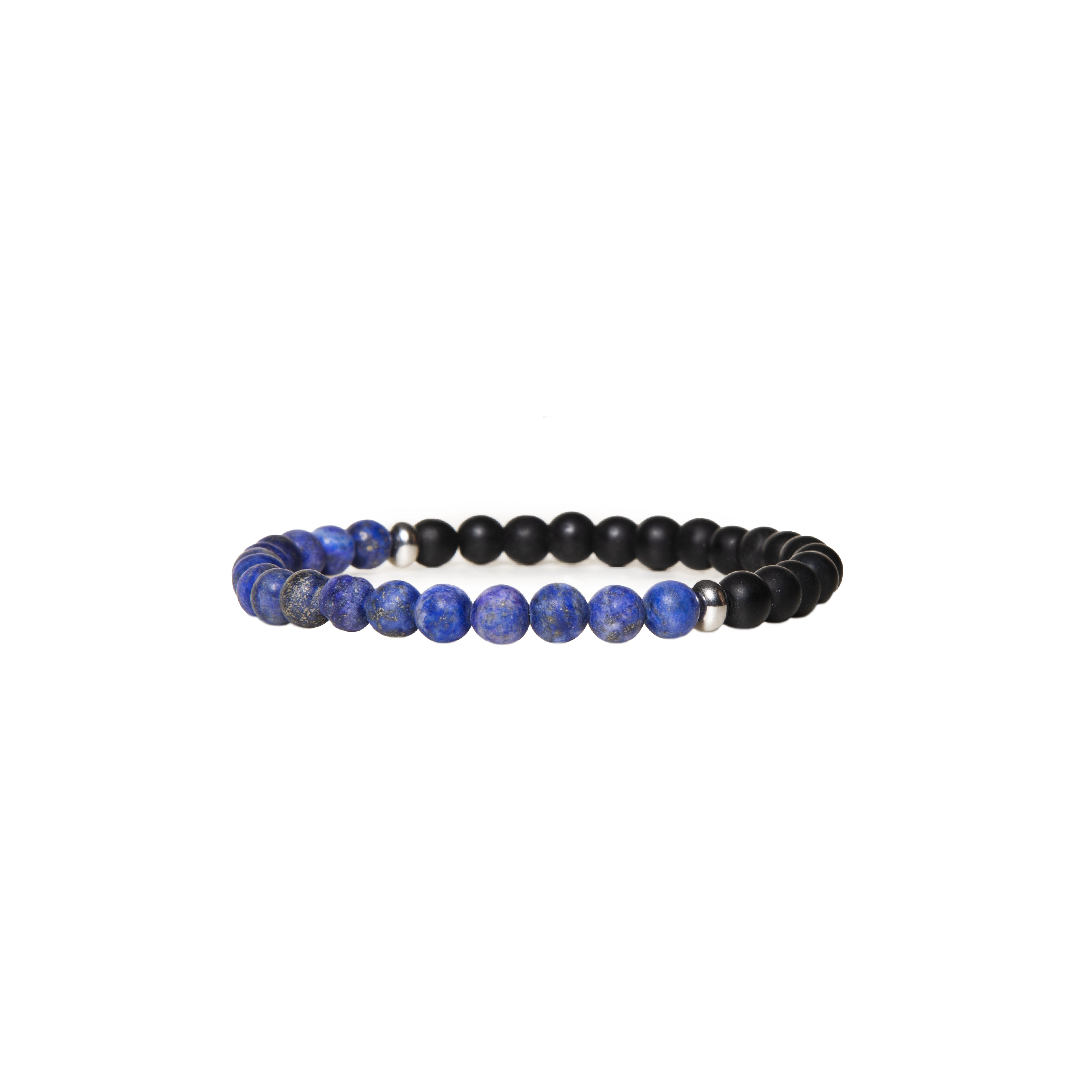 BRACELET HOMME - PIERRES SEMI-PRECIEUSES DE PETITE TAILLE – LAPIS LAZULI ET ONYX