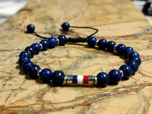 BRACELET FRENCH TOUCH - PIERRES SEMI-PRECIEUSES – LAPIS LAZULI