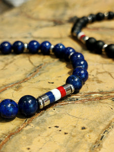 BRACELET FRENCH TOUCH - PIERRES SEMI-PRECIEUSES – LAPIS LAZULI