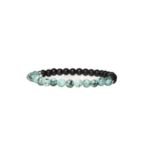 BRACELET HOMME - PIERRES SEMI-PRECIEUSES DE PETITE TAILLE – JASPE KIWI ET ONYX