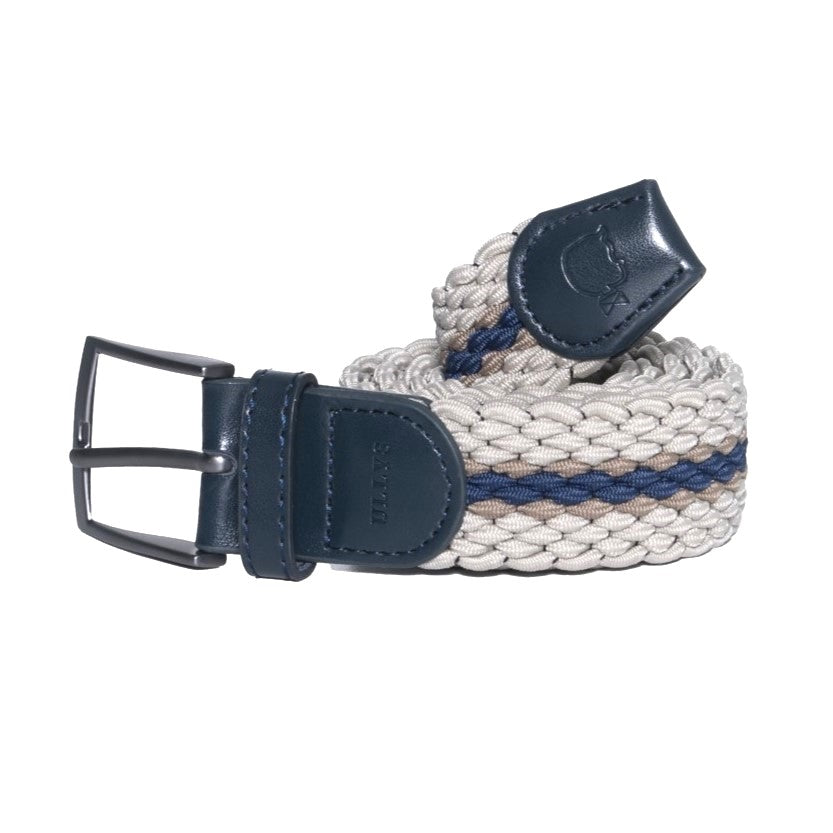 CEINTURE TRESSÉE - LINÉAIRE - BEIGE, CAMEL ET BLEU