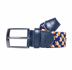 CEINTURE TRESSÉE - BLEU MARINE, ORANGE ET BLANC