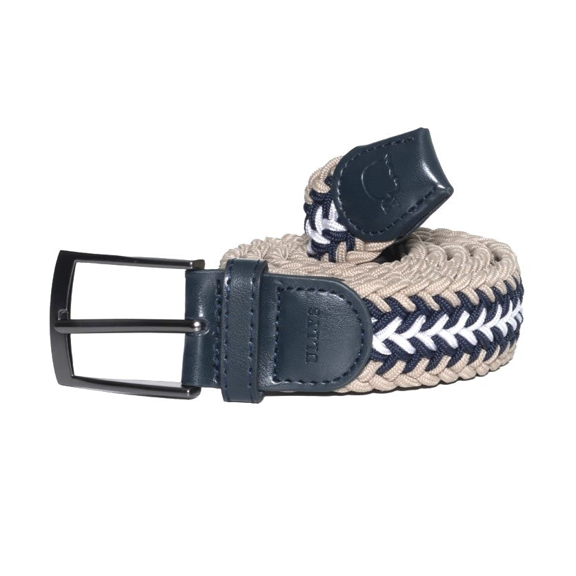 CEINTURE TRESSÉE - ENTREMÊLEMENT CAMEL, BEIGE ET BLEU MARINE