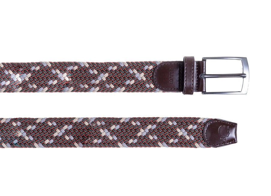 CEINTURE TRESSÉE - MARRON, BRONZE, VERT ET BLANC