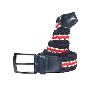 CEINTURE TRESSÉE TRICOLORE - BLEU MARINE, BLANC ET ROUGE