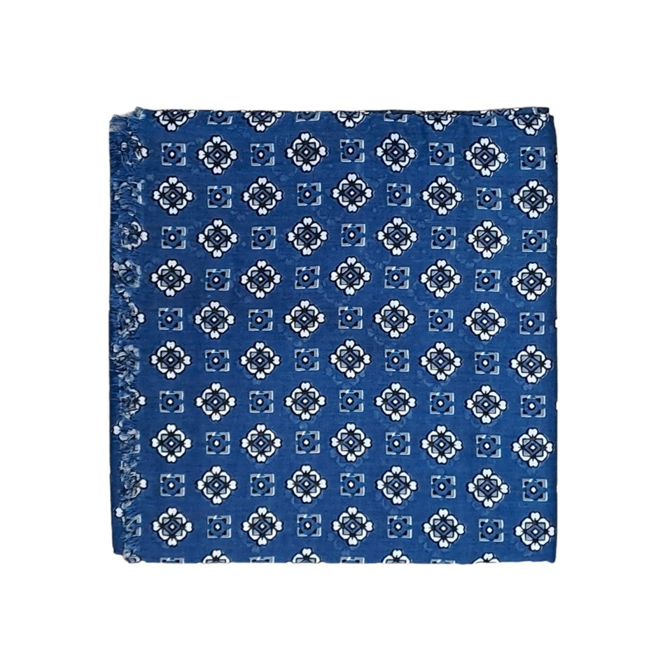 HESPÉRIE - CHÈCHE EN COTON BLEU ET BLANC - MOTIF CRAVATE