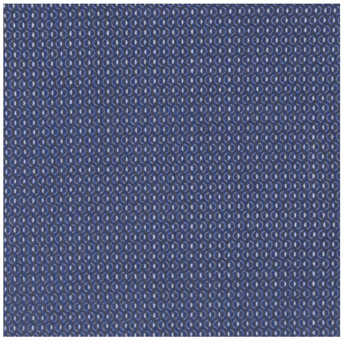 DANDY BOX V - NOEUD PAPILLON ET POCHETTE COTON À MICRO-MOTIF - BLEU MARINE, INDIGO ET BLANC