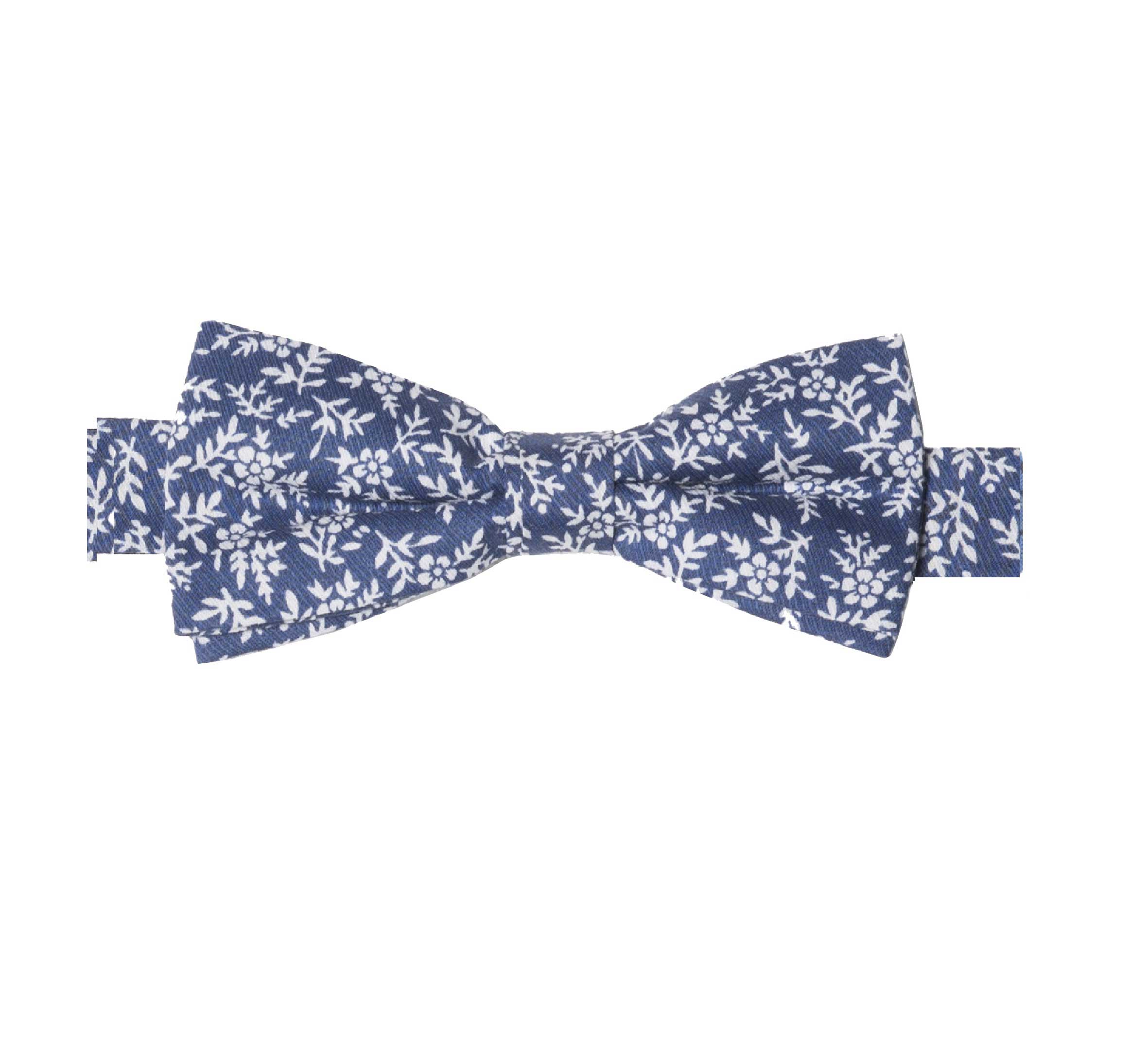 DANDY BOX XXVII - NOEUD PAPILLON ET POCHETTE COTON A MOTIF FLORAL BLEU et BLANC