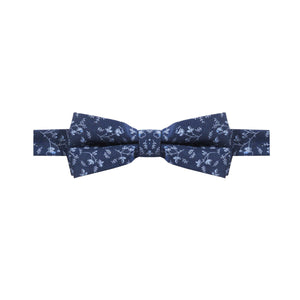 MIDAS - NOEUD PAPILLON COTON À MOTIF FLORAL – BLEU MARINE, BLEU CIEL ET BLANC