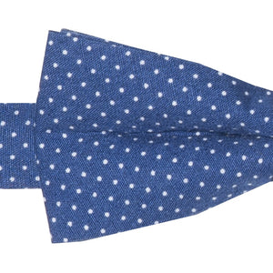 ATLAS II - NOEUD PAPILLON COTON À MOTIF POIS – BLEU ET BLANC