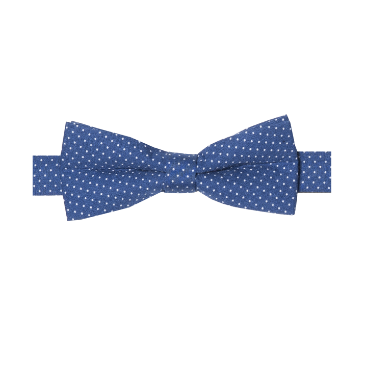 ATLAS II - NOEUD PAPILLON COTON À MOTIF POIS – BLEU ET BLANC