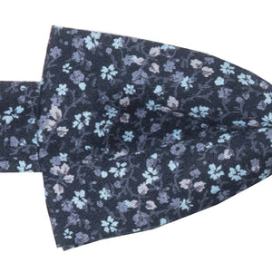 PANACÉE - NOEUD PAPILLON COTON À MOTIF FLORAL - CAMAÏEU DE BLEUS