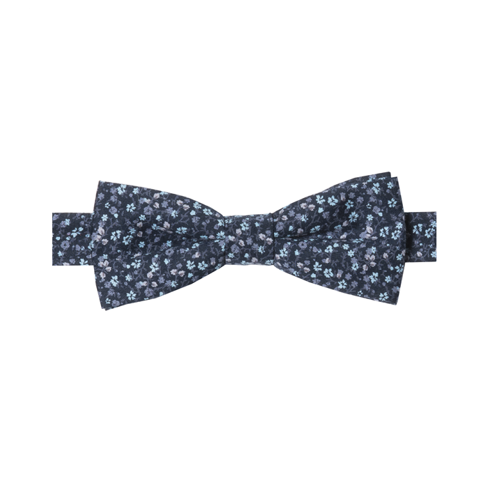 PANACÉE - NOEUD PAPILLON COTON À MOTIF FLORAL - CAMAÏEU DE BLEUS