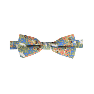 PHILOTÈS - NOEUD PAPILLON COTON - MOTIF FLORAL - BLEU, BLANC, VERT, ORANGE