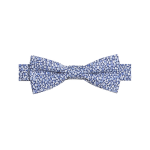 TYCHÉ - NOEUD PAPILLON COTON À MOTIF BULLES – BLEU ET BLANC