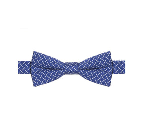 ALCÉ - NOEUD PAPILLON COTON À MOTIF BÂTONNET – BLEU ET BLANC